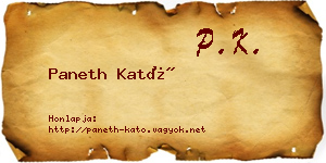 Paneth Kató névjegykártya